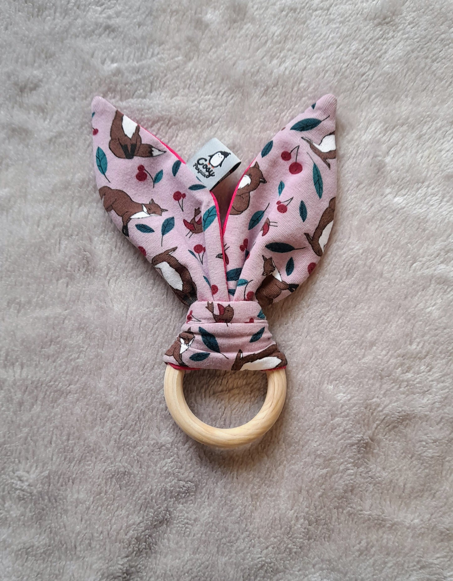 Gift Set E - set of 4 - Bib, Large Wooden Ring, Dummy Clip and Silicone Ring