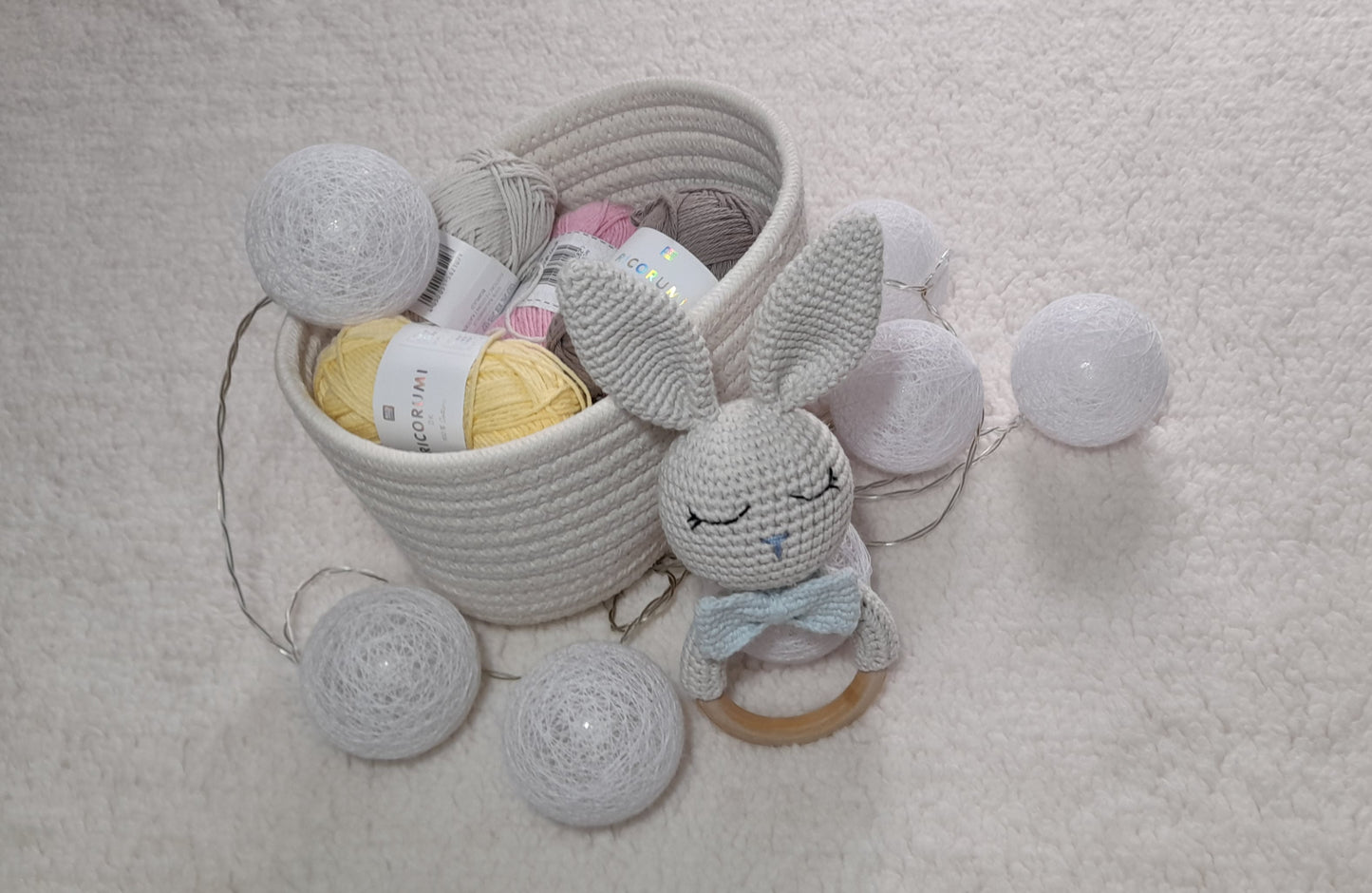 Handmade Baby Rattle - Crochet Baby Rattle - Baby Sensory Toy - New Baby Rattle - Amigurumi Baby Rattle - New Baby Gift - Bunny