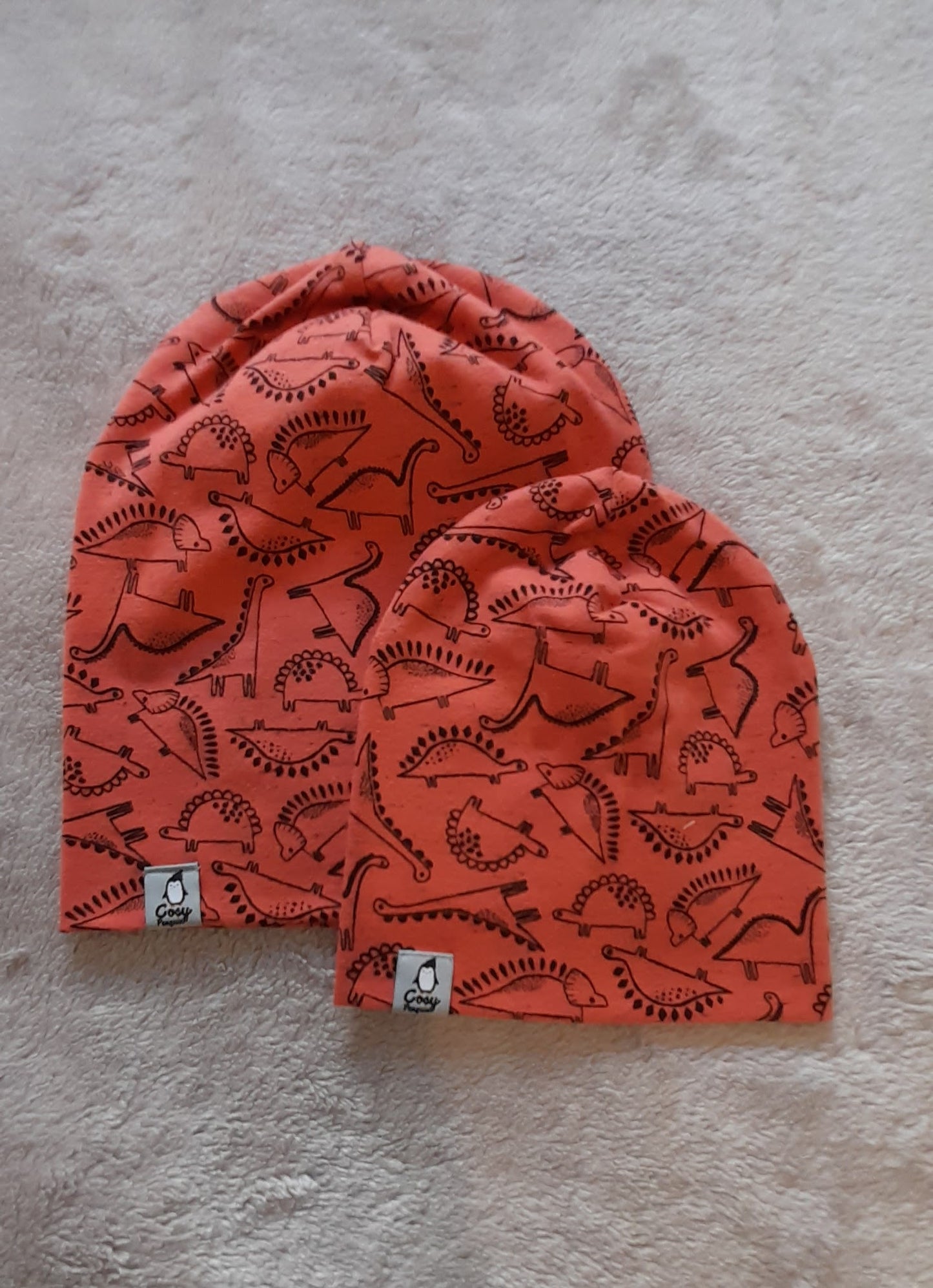 Dinosaurs - Rust double layer Beanie/Hat